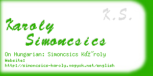 karoly simoncsics business card